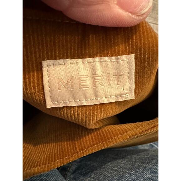 Merit Signature Cosmetic Bag Brown Corduroy Makeup Tie Top Carrying Case - Picture 3 of 3